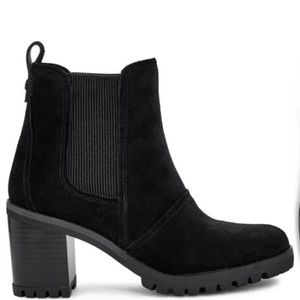 UGG Hazel Black Suede Chelsea Heeled Boots